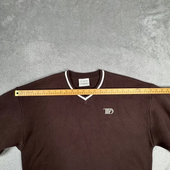Taylor Swift The Tortured Poets Department TTPD Brown V-Neck Sweater Large - Picture 8 of 8